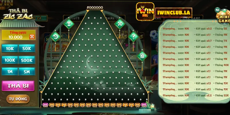 Thả Bi Zic Zac Iwin Club - Chơi Nhỏ Thắng Lắc Nhắc 10 Thả bi zic zac IWIN CLUB
